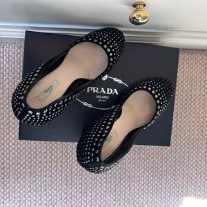 Prada Black and White Polka Dot Flats